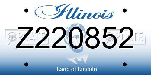 Z220852 Illinois License Plate