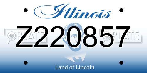 Z220857 Illinois License Plate