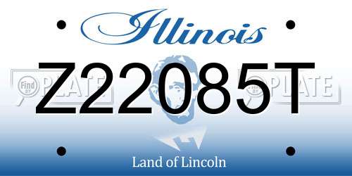 Z22085T Illinois License Plate