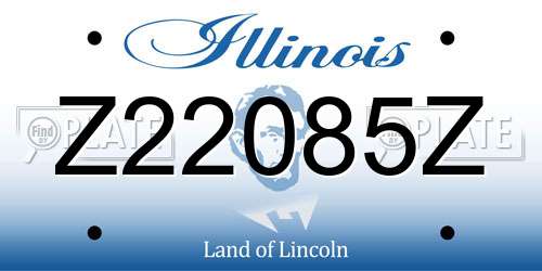 Z22085Z Illinois License Plate