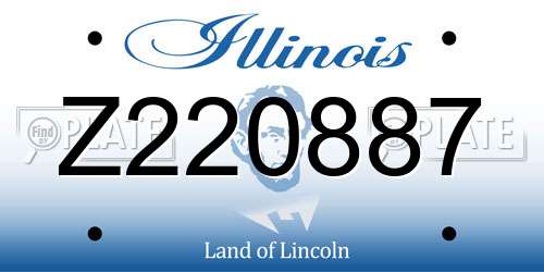 Z220887 Illinois License Plate