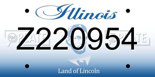 Z220954 Illinois License Plate