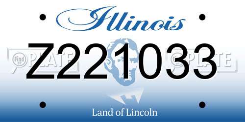 Z221033 Illinois License Plate