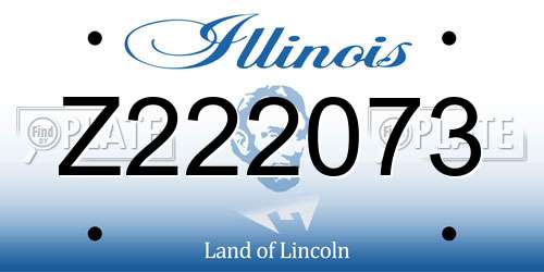 Z222073 Illinois License Plate