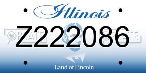 Z222086 Illinois License Plate