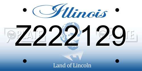 Z222129 Illinois License Plate
