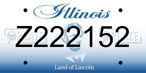 Z222152 Illinois License Plate