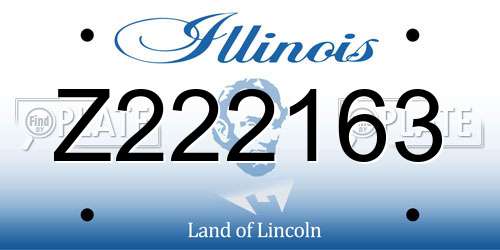 Z222163 Illinois License Plate