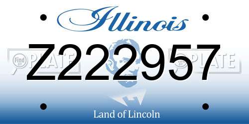 Z222957 Illinois License Plate