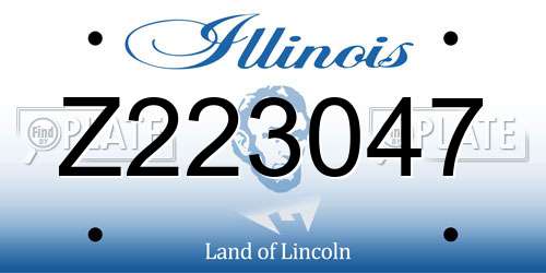 Z223047 Illinois License Plate