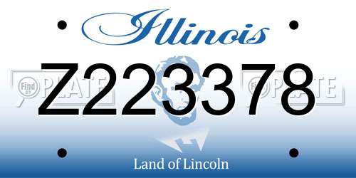 Z223378 Illinois License Plate