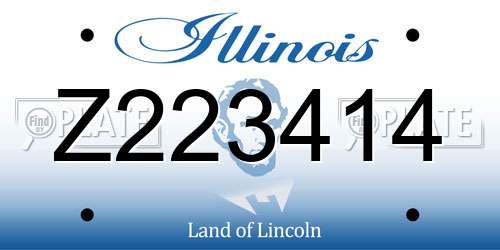 Z223414 Illinois License Plate
