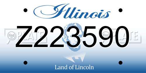 Z223590 Illinois License Plate