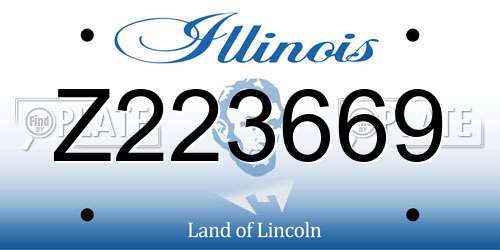 Z223669 Illinois License Plate