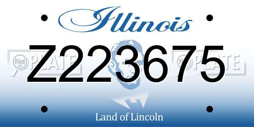 Z223675 Illinois License Plate