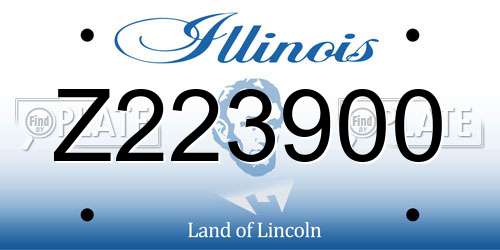 Z223900 Illinois License Plate