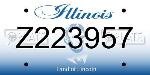Z223957 Illinois License Plate