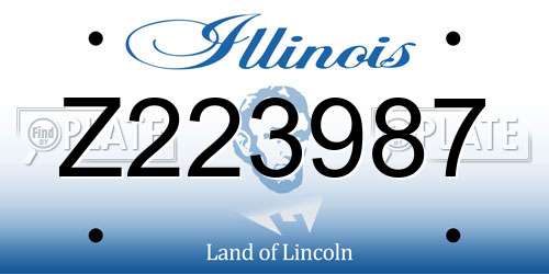 Z223987 Illinois License Plate