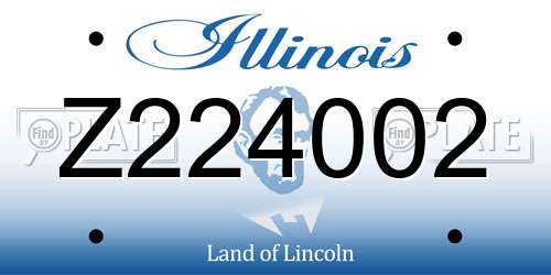 Z224002 Illinois License Plate