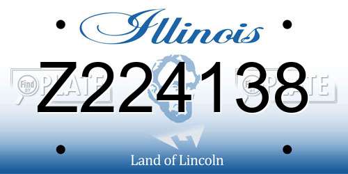 Z224138 Illinois License Plate