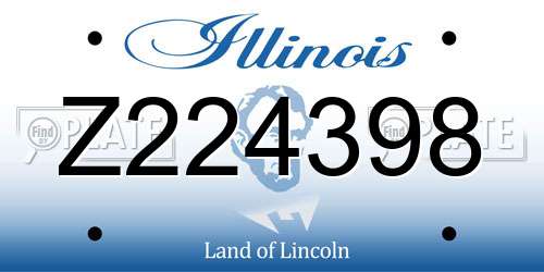 Z224398 Illinois License Plate