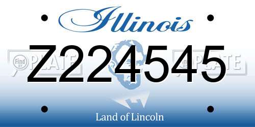 Z224545 Illinois License Plate