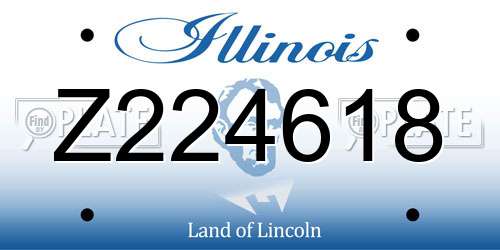 Z224618 Illinois License Plate