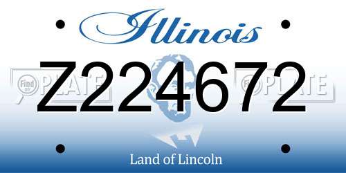 Z224672 Illinois License Plate