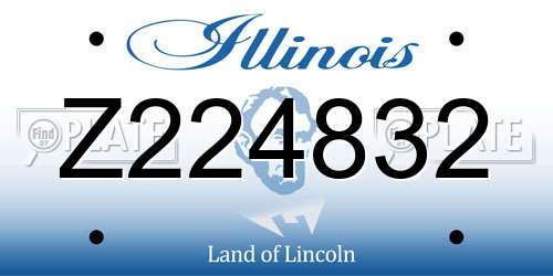 Z224832 Illinois License Plate