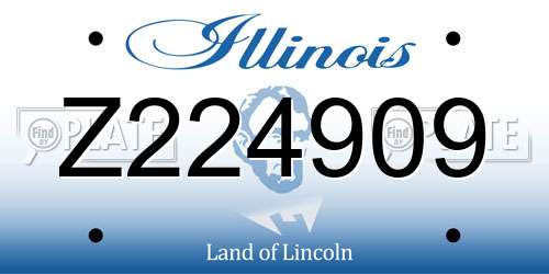Z224909 Illinois License Plate