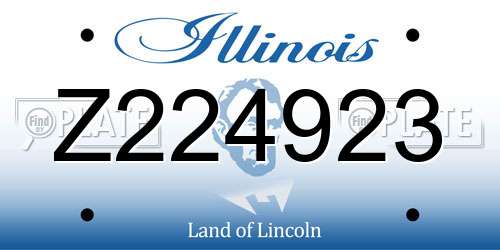 Z224923 Illinois License Plate