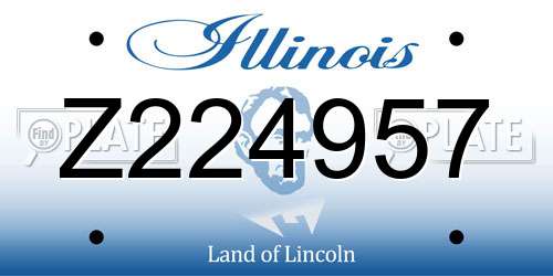 Z224957 Illinois License Plate