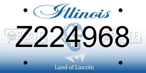 Z224968 Illinois License Plate