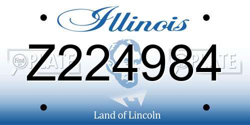 Z224984 Illinois License Plate