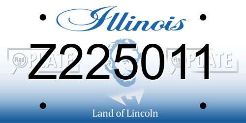 Z225011 Illinois License Plate