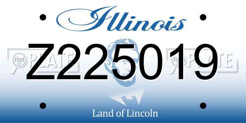Z225019 Illinois License Plate