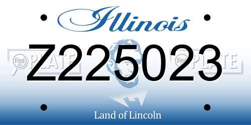 Z225023 Illinois License Plate