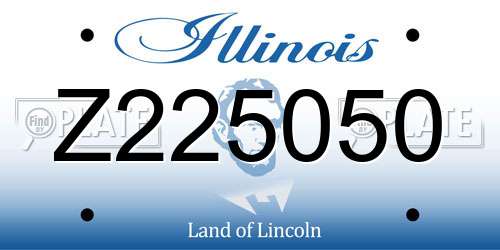 Z225050 Illinois License Plate