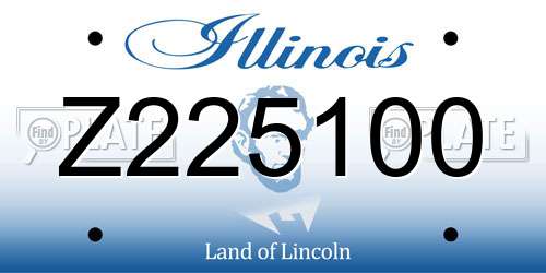 Z225100 Illinois License Plate