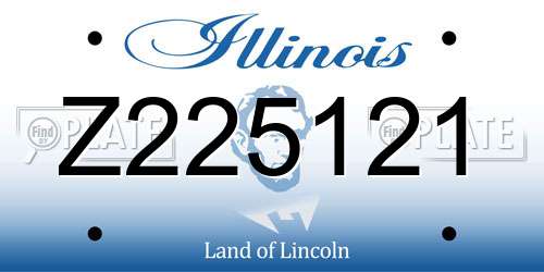 Z225121 Illinois License Plate