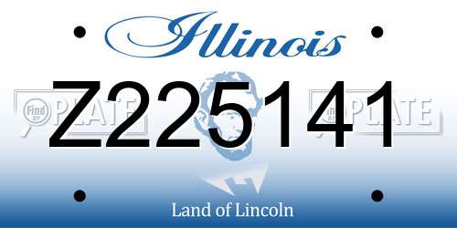 Z225141 Illinois License Plate