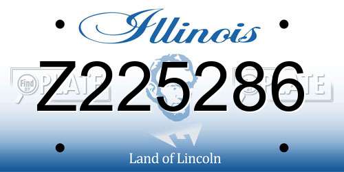 Z225286 Illinois License Plate