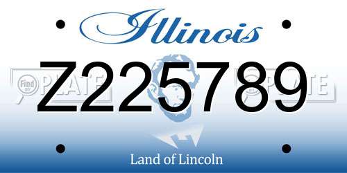 Z225789 Illinois License Plate