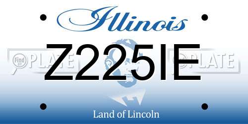 Z225IE Illinois License Plate