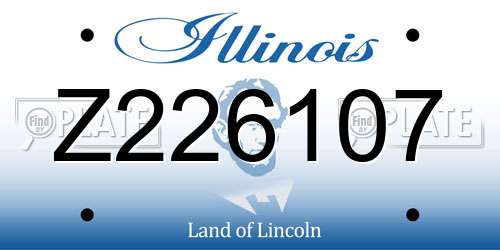 Z226107 Illinois License Plate