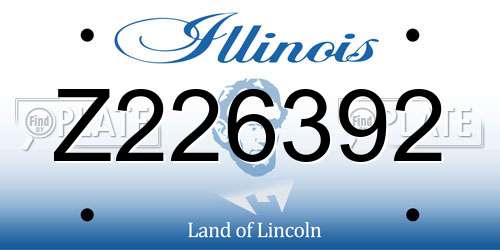 Z226392 Illinois License Plate