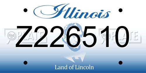 Z226510 Illinois License Plate