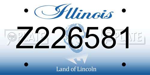 Z226581 Illinois License Plate