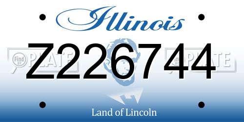 Z226744 Illinois License Plate