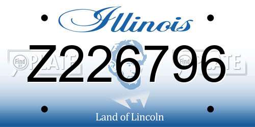 Z226796 Illinois License Plate